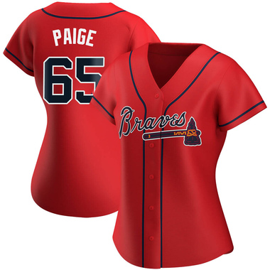 Red Satchel Paige Women's Atlanta Braves Alternate Jersey - Replica Plus Size