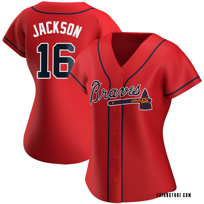 Red Sonny Jackson Women's Atlanta Braves Alternate Jersey - Replica Plus Size