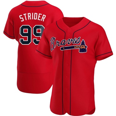 Red Spencer Strider Men's Atlanta Braves Alternate Jersey - Authentic Big Tall