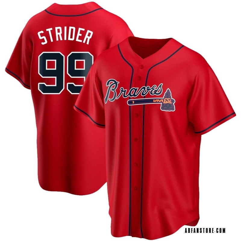 Red Spencer Strider Youth Atlanta Braves Alternate Jersey - Replica