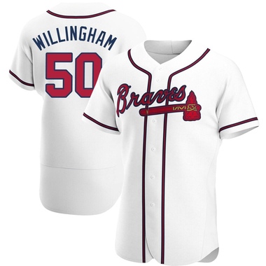 White Amos Willingham Men's Atlanta Braves Home Jersey - Authentic Big Tall