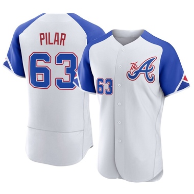 White Anderson Pilar Men's Atlanta Braves 2023 City Connect Jersey - Authentic Big Tall