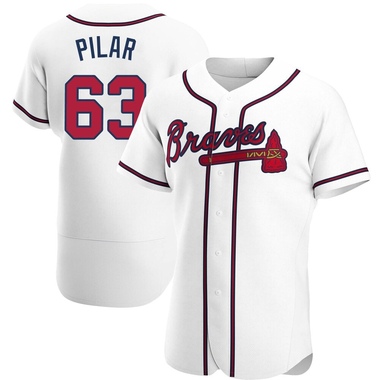 White Anderson Pilar Men's Atlanta Braves Home Jersey - Authentic Big Tall