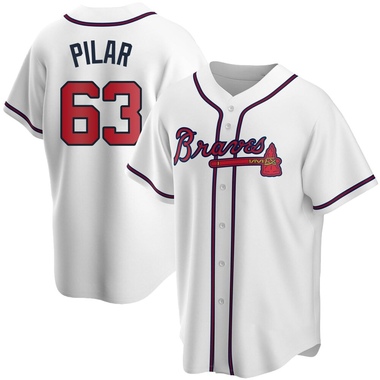 White Anderson Pilar Men's Atlanta Braves Home Jersey - Replica Big Tall