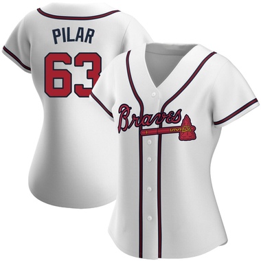 White Anderson Pilar Women's Atlanta Braves Home Jersey - Authentic Plus Size