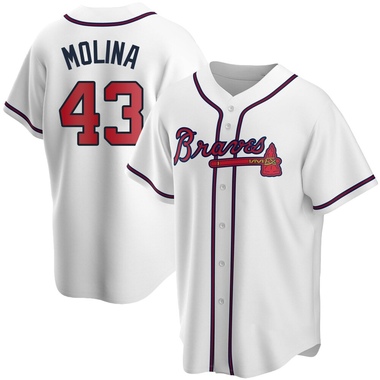 White Anthony Molina Men's Atlanta Braves Home Jersey - Replica Big Tall
