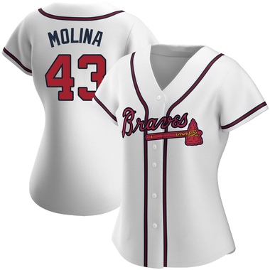 White Anthony Molina Women's Atlanta Braves Home Jersey - Replica Plus Size