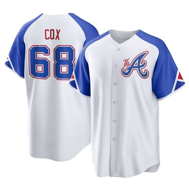White Austin Cox Men's Atlanta Braves 2023 City Connect Jersey - Replica Big Tall
