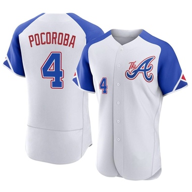 White Biff Pocoroba Men's Atlanta Braves 2023 City Connect Jersey - Authentic Big Tall