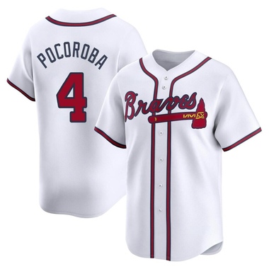 White Biff Pocoroba Men's Atlanta Braves Home Jersey - Limited Big Tall