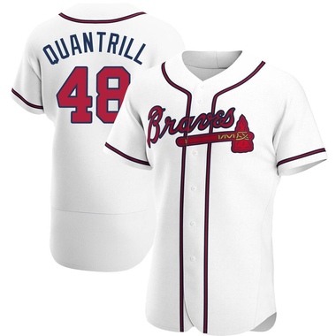 White Cal Quantrill Men's Atlanta Braves Home Jersey - Authentic Big Tall