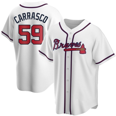 White Carlos Carrasco Men's Atlanta Braves Home Jersey - Replica Big Tall