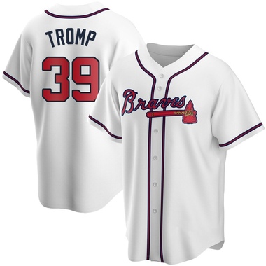 White Chadwick Tromp Men's Atlanta Braves Home Jersey - Replica Big Tall