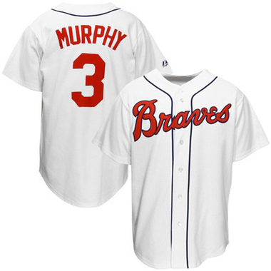 White Dale Murphy Men's Atlanta Braves Throwback Jersey - Authentic Big Tall