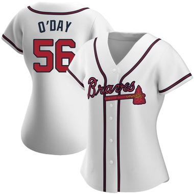 White Darren O'Day Women's Atlanta Braves Home Jersey - Replica Plus Size