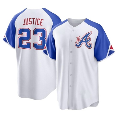 White David Justice Youth Atlanta Braves 2023 City Connect Jersey - Replica