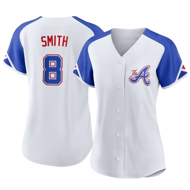 White Dominic Smith Women's Atlanta Braves 2023 City Connect Jersey - Replica Plus Size