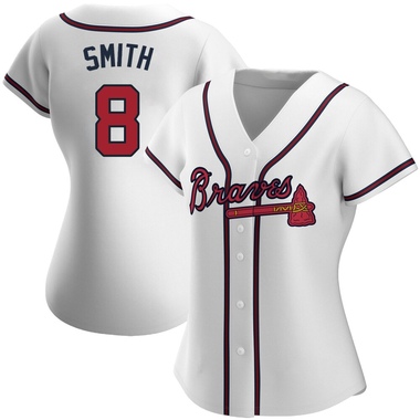 White Dominic Smith Women's Atlanta Braves Home Jersey - Authentic Plus Size