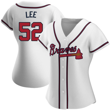 White Dylan Lee Women's Atlanta Braves Home Jersey - Replica Plus Size