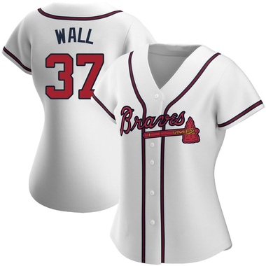 White Forrest Wall Women's Atlanta Braves Home Jersey - Replica Plus Size