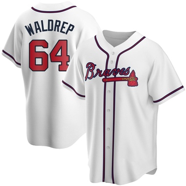 White Hurston Waldrep Men's Atlanta Braves Home Jersey - Replica Big Tall