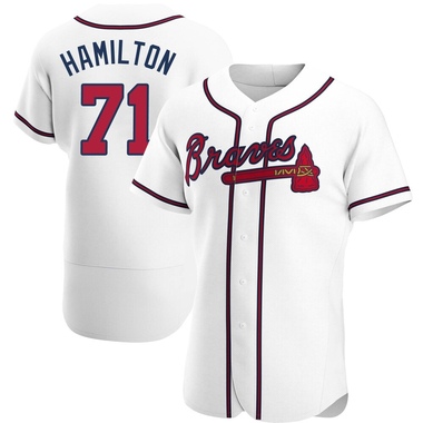 White Ian Hamilton Men's Atlanta Braves Home Jersey - Authentic Big Tall
