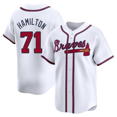 White Ian Hamilton Men's Atlanta Braves Home Jersey - Limited Big Tall
