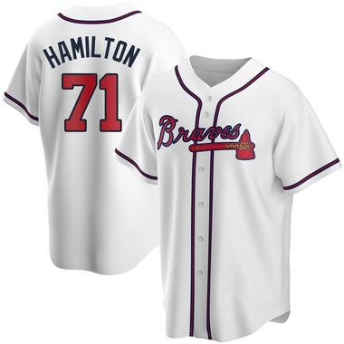 White Ian Hamilton Youth Atlanta Braves Home Jersey - Replica