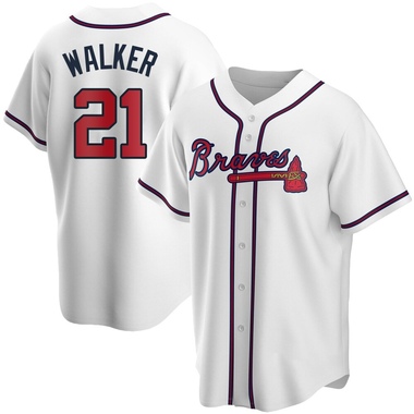 White Josh Walker Men's Atlanta Braves Home Jersey - Replica Big Tall