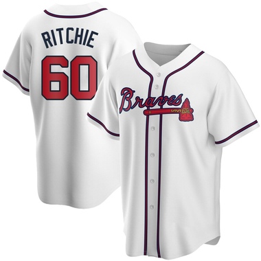 White JR Ritchie Youth Atlanta Braves Home Jersey - Replica