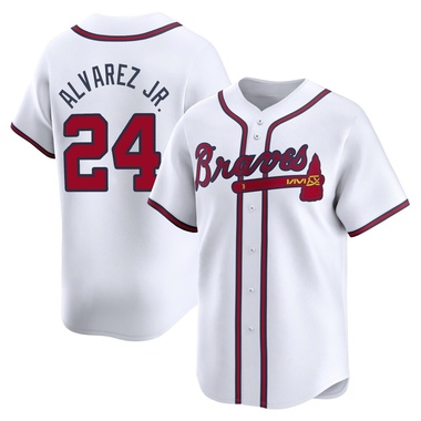 White Nacho Alvarez Jr. Men's Atlanta Braves Home Jersey - Limited Big Tall