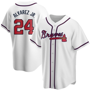 White Nacho Alvarez Jr. Men's Atlanta Braves Home Jersey - Replica Big Tall