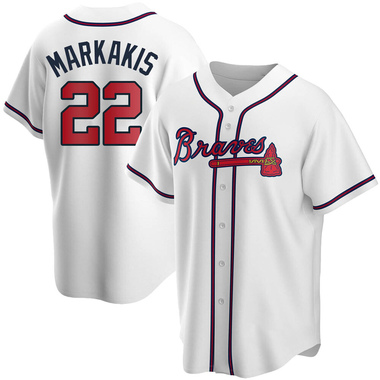 White Nick Markakis Men's Atlanta Braves Home Jersey - Replica Big Tall