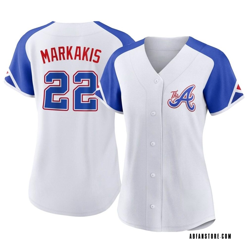 White Nick Markakis Women's Atlanta Braves 2023 City Connect Jersey - Authentic Plus Size