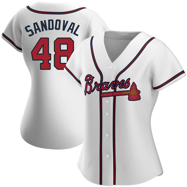 White Pablo Sandoval Women's Atlanta Braves Home Jersey - Replica Plus Size