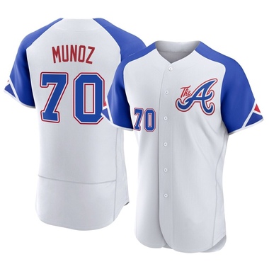 White Rolddy Munoz Men's Atlanta Braves 2023 City Connect Jersey - Authentic Big Tall