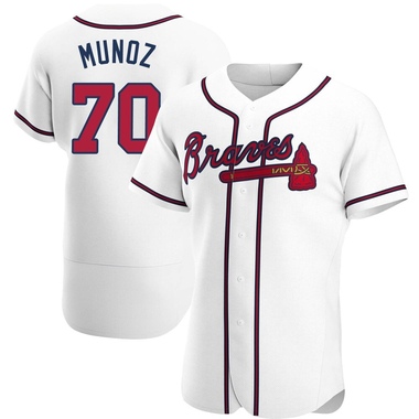 White Rolddy Munoz Men's Atlanta Braves Home Jersey - Authentic Big Tall