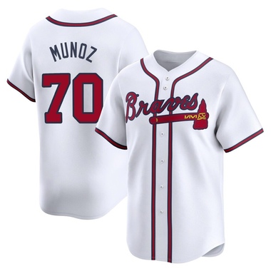 White Rolddy Munoz Men's Atlanta Braves Home Jersey - Limited Big Tall