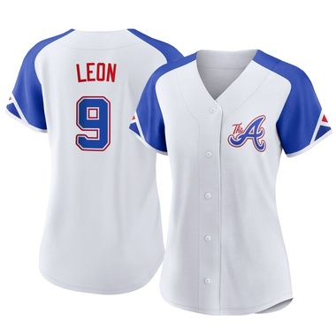 White Sandy Leon Women's Atlanta Braves 2023 City Connect Jersey - Replica Plus Size