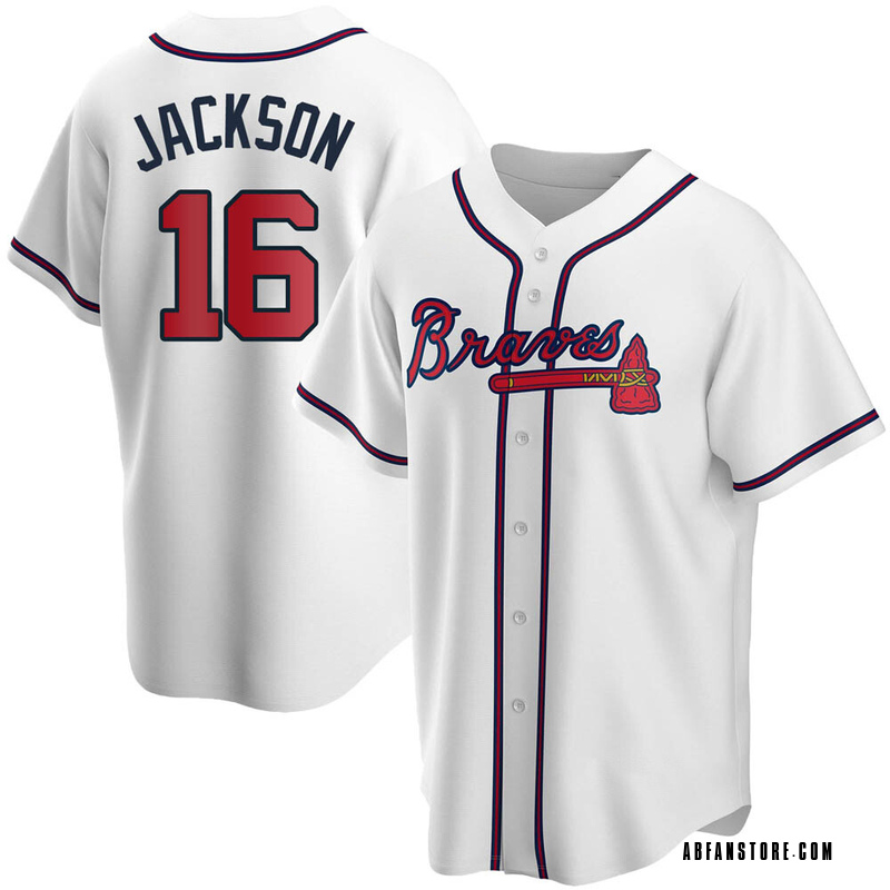 White Sonny Jackson Men's Atlanta Braves Home Jersey - Replica Big Tall