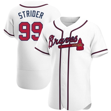 White Spencer Strider Men's Atlanta Braves Home Jersey - Authentic Big Tall