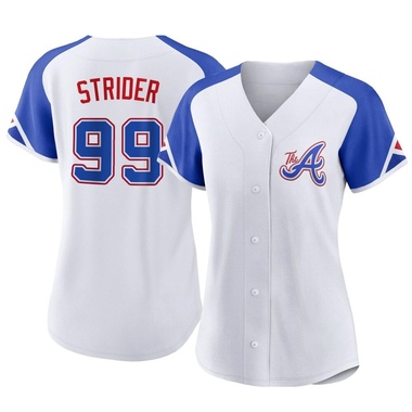 White Spencer Strider Women's Atlanta Braves 2023 City Connect Jersey - Replica Plus Size
