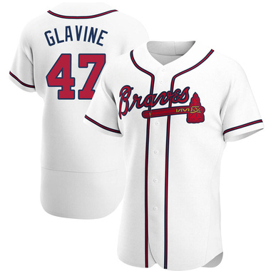 White Tom Glavine Men's Atlanta Braves Home Jersey - Authentic Big Tall
