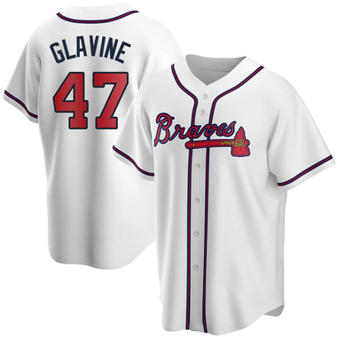 White Tom Glavine Men's Atlanta Braves Home Jersey - Replica Big Tall