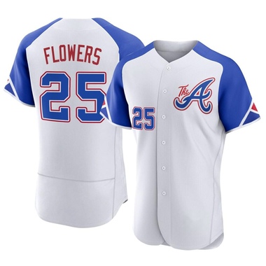 White Tyler Flowers Men's Atlanta Braves 2023 City Connect Jersey - Authentic Big Tall