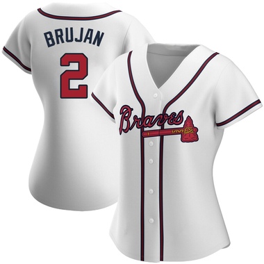 White Vidal Brujan Women's Atlanta Braves Home Jersey - Authentic Plus Size